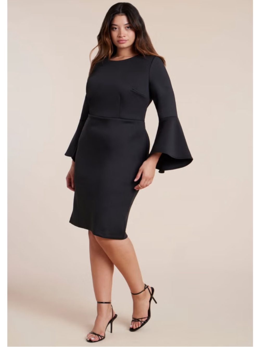 Eloquii Scuba Flare Sleeve Dress